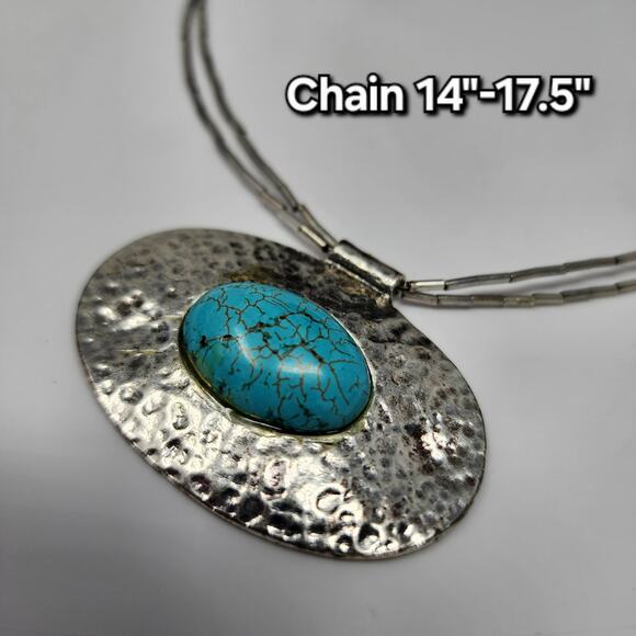 Vintage Hammered Silver Necklace - Picture 6 of 6